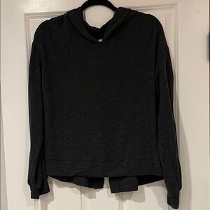 Project Social T Charcoal Gray Cropped Hooded Top